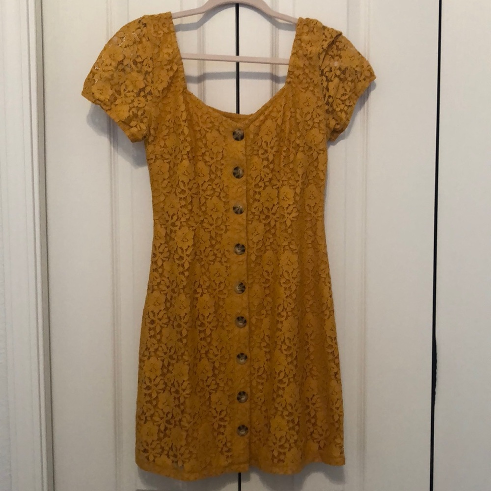 Abercrombie & Fitch yellow mini dress